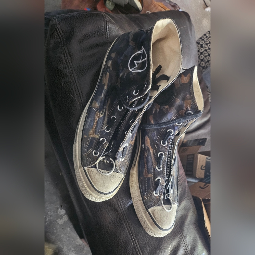 Converse Men's Black and Brown High-Top Sneakers The New Warriors